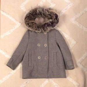 Zara kids fur hood coat